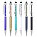 Stylus Pens, Aupek[6 Pack] 2 in 1 Crystal Stylus and Black Ink Pen Compatible with iPhone 5S 6 6S Plus, Samsung S6 Edge, Note 5 3, iPad, iPod, Android, Tablets, for All Capacitive Touch Screen Device