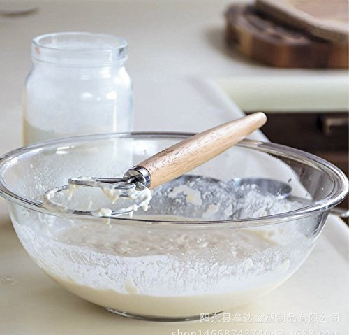 Danish Dough Whisk Flexible Bowl Contoured Profile, KOOTIPS 13.5-Inch Stainless Steel Danish Dough Whisk For Shaping Dough Conforms To Any Mixing Bowl