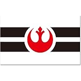 Large Rebel Alliance Flag Banner 3 ft x 5 ft Polyester with 2 Brass Grommets Vivid Color HD Printing Indoor Outdoor Room Man Cave Decoration