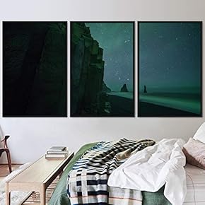 signwin 3 Piece Framed Canvas Wall Art Starry...