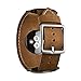 Leotop Compatible with Apple Watch Band 42mm(Series 10) 41mm 40mm 38mm Genuine Leather Compatible iwatch Bracelet Wrist Strap Compatible Apple Watch Series 10/9/8/7/6/5/4/3/2/1 SE SE 2 (Cuff Brown)