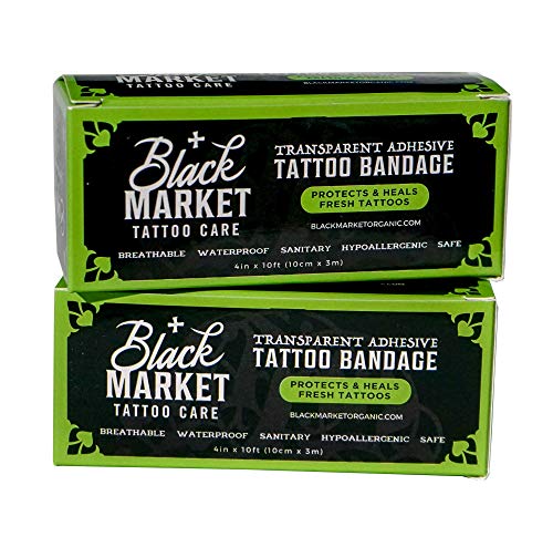 Tattoo Bandage - Transparent Adhesive Tattoo Bandage - 4in x 10ft Roll - Self Adhesive, Secure, Waterproof, Blocks Contaminants - Heal Flawlessly, Faster than Ever!