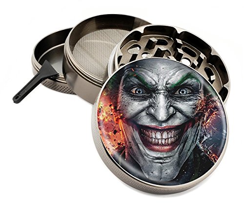 Joker Face Design Large Size Zinc Grinder With FREE Scraper Item # 111315-56