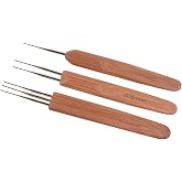 3 Pcs/Set Dreadlock Crochet Hook for Hair, Dreadlock Needle Tool for Braid Craft,Dread Locks Crochet Needles 0.5mm (1 Hook, 2 Hooks,3 Hooks)
