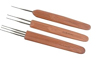 YANTAISIYU 3 Pcs/Set Dreadlock Crochet Hook for Hair, Dreadlock Needle Tool for Braid Craft,Dread Locks Crochet Needles 0.5mm (1 Hook, 2 Hooks,3 Hooks)