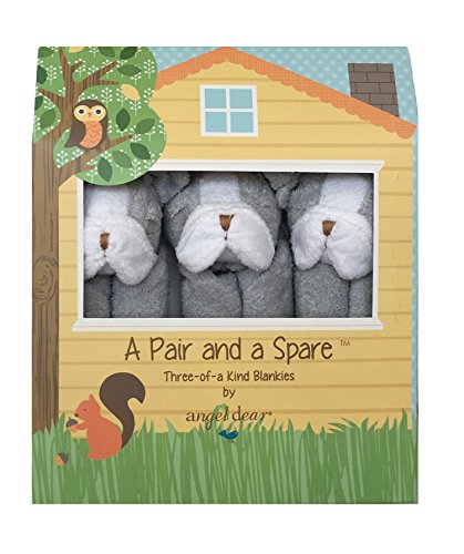 Angel Dear a Pair and a Spare 3 Pcs Blankets Gift Box, Grey BullDog