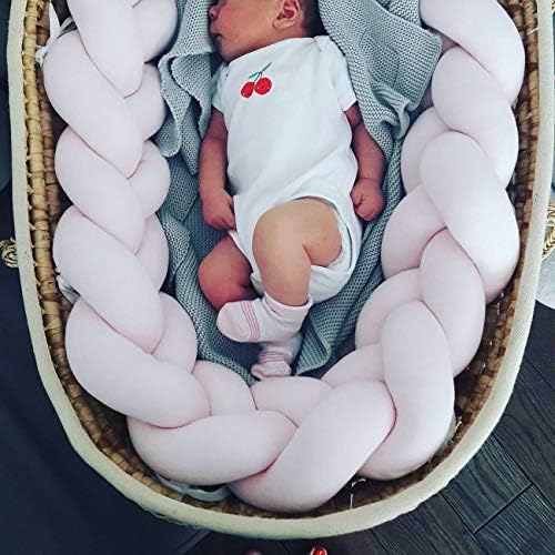 LINSSON Braid Pillow 3M, Baby Crib Bumper Cushion Plush Knot Pillow Baby's Room Decoration