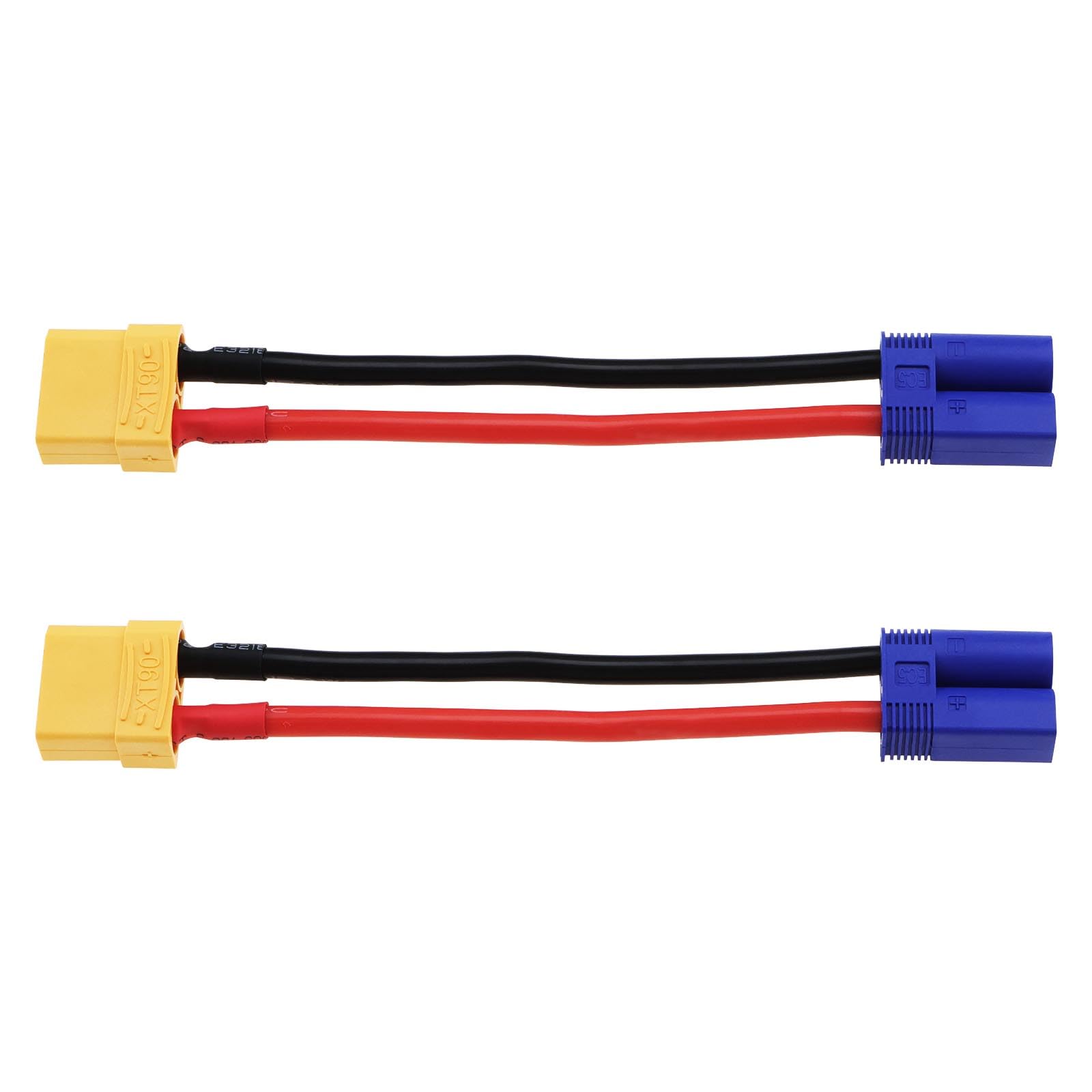 Create idea 2PCS 10cm Female XT90 to Male EC5 Connector Adapter Cable 12AWG Converter Adaptor Cable for RC Car Models Aircraft Models And Boat Models