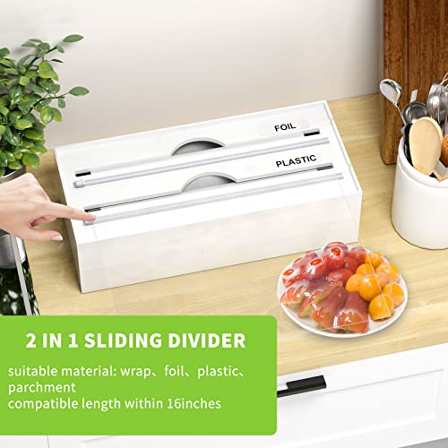 Foil And Plastic Wrap Organizer,PILIPILI Cling Film Cutter 2 In 1