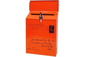 VALINK Iron Lock Letter Box Vintage Wall Mount Mailbox Mail Postal Letter Newspaper Box, Retro Outdoor Waterproof Letter Storage Box Garden Decor