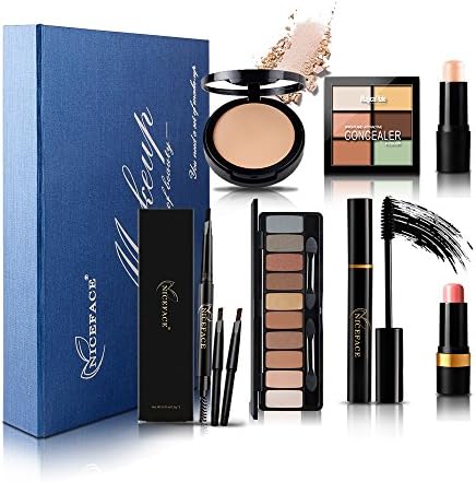 Eyeshadow Palette, Unique 7 in one - Makeup kit with Eyebrow pencil+brush,Concealing pressed powder,6-Shade Contour Palette,Eyelashes Mas,Chubby Blush,Highlighter stick Kit for Women Girls lady
