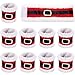 Leinuosen 10 Pieces Christmas Napkin Rings Holders Napkin Band with Santa Belt Design for Party Dinner Table Decoration