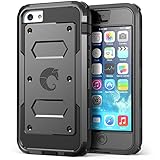 iPhone 5C Case, i-Blason Armorbox for Apple iPhone 5C Dual Layer Hybrid Full-body Protective Case with Front Cover and Built-in Screen Protector and Impact Resistant Bumpers for iPhone 5C (Black)