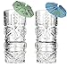Premium Tiki Glass Set of 2 with Bonus Cocktail Umbrellas Tiki Glasses Set of 2, Lead-Free Premium Crystal Clear Glass, Stylish Tiki Cocktail Glasses, Cocktail Glass Gift Set