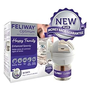 Feliway-Optimum-Diffuser-Starter-Kit-and-Refill-48ml FELIWAY Optimum diffuser & 30 day refill, the best solution to ease cat anxiety, cat conflict and stress in the home, 48…