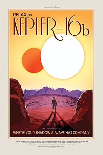 Relax On Kepler 16B - NASA JPL Space Tourism Travel Poster 24" x 36" (Unframed) - Certified DigitalFusion CTI Printed with 200 Year Lifespan Archival Inks. Printed in The U.S.A