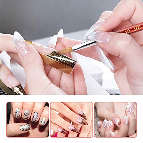 PHOEBE Acrylic Nail Brush for Acrylic Powder (Size 8) 100% Pure Kolinsky Sable Acrylic Nail Brush with Red Wood Handle Professional Nail Art Brush