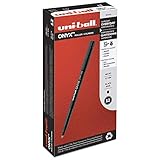 Uni-Ball Onyx Rollerball Stick Pens, Micro Point, Black Ink, 12-Count