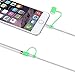 Fintie 3 Pieces Silicone Bundle Compatible with Apple Pencil 1st Generation, Soft Protective Cover Accessories Pencil Cap Holder with Nib Cover, Cable Adapter Tether, Green Glow in The Dark