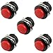 OCR AC 125V 6A AC 250V 3A Car Auto Momentary On/Off Switch Horn Switch For Car Push Round Button Switch 5pcs (Red Button)