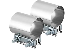 CALU LUKY Stainless Steel 2.5" Butt Joint Exhaust Clamp (2Pcs)