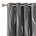 Deconovo Blackout Curtains - Silver Wave Print, Thermal Insulated, Noise Reducing, Privacy Drapes for Bedroom & Living Room (52W x 72L Inch, Dark Grey, 2 Panels)