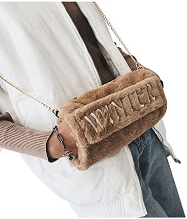 Women Faux Fur Hand Muff Warm Muffs Crossbody Clutch Handbag