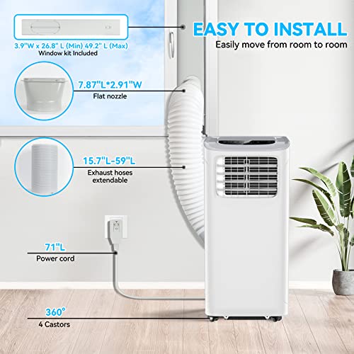 Portable Air Conditioners, 8500 BTU Portable AC Uint with Dehumidifier