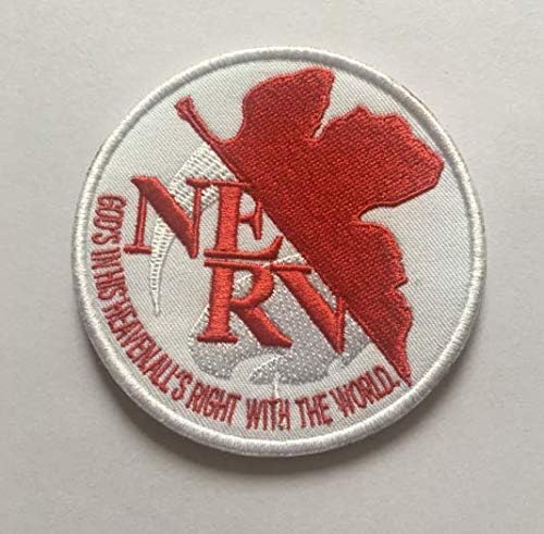 Neon Genesis Evangelion (Eva/NGE) NERV Military Patch Fabric Embroidered Badges Patch Tactical Stickers for Clothes with Hook & Loop (color2)