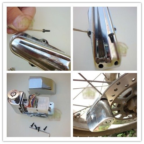 7mm Pin for Motorcycle Safety Lock Auto-Arm Scooter Moped Anti Thief Wheel Disc Brake Lock Alarm Security Brakes Rotor Lock Silver Fit For Suzuki HAYABUSA/GSXR1300 1999 2000 2001 2002 2003 2004 2005 2006 2007 - Thumbnail 4