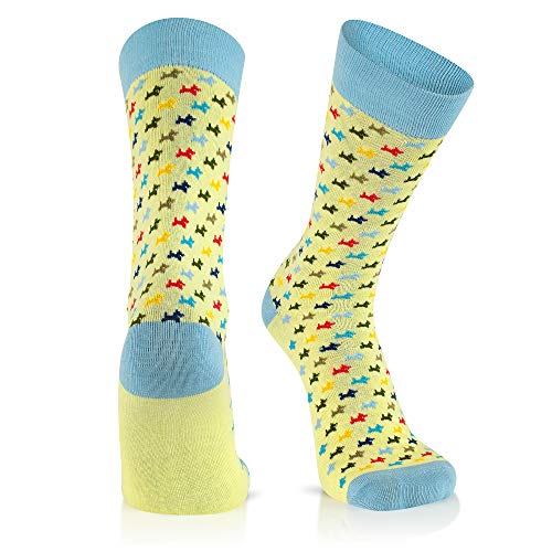 Cool Socks For Men: Mens Funny Dress Socks: Novelty Crazy & Funky Colorful Sock: Dogs Dog Pet