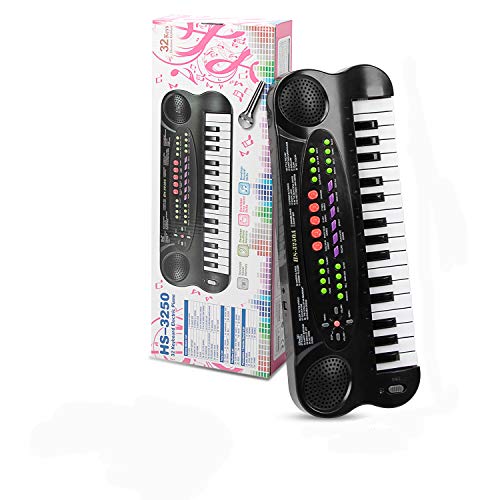 SAOCOOL Child Piano, 32 Keys Toy Piano Multifunction Electronic Kids Keyboard Piano Music Piano Keyboard for Toddler with Microphone (Black)