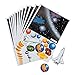 Space Solar System Birthday Party Favors - (100) Stickers, (24) Stamps, (12) Solar System Scene Sticker Sheets