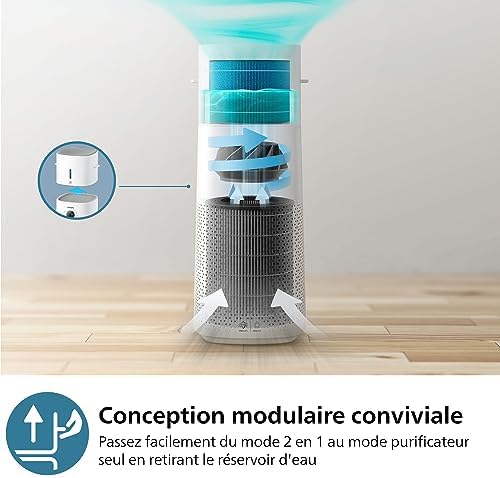 Purificateur d'air & Humidificateur 2-en-1 3000, HEPA, Blanc