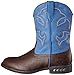 ROPER Kids Boys Lightning Embroidery Round Toe Casual Boots Mid Calf - Blue, Brown