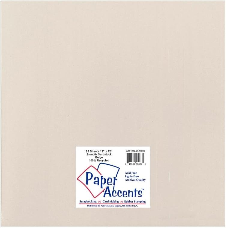 Cardstock Smooth 12x12 74# Beige 25 Sheets