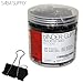 Binder Clips Paper Clamp - Assorted Sizes 100 Count (Black) Heavy Duty Metal Clip | Perfect for Home & Office