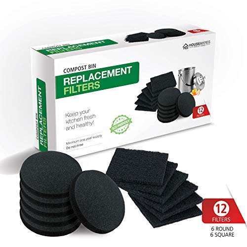 12 Pieces Activated Charcoal Carbon Filters Compost Bin Replacement