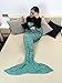 Handmade Mermaid Tail Blanket Crochet , T-tviva All Seasons Warm Knitted Bed Blanket Sofa Quilt Living Room Sleeping Bag for Kids and Adults(72.8