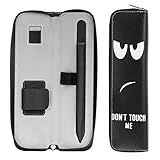 MoKo Holder Case for Apple Pencil/Apple Pencil 2 2018 Release, Premium PU Leather Case Carrying Bag Sleeve Pouch Cover for Apple iPad Pro Pencil/Pen (with Built-in Pocket and Holder), Don't Touch Me