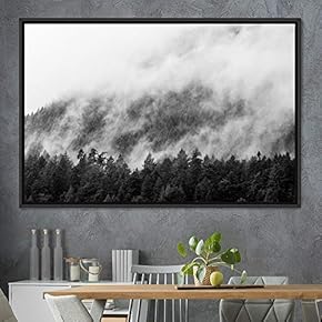 signwin Framed Canvas Wall Art Foggy Mountains Aerial...