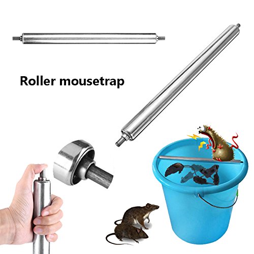 Kicode Rotatable Stainless Steel Rolling Stick Roll Bucket Mousetrap Mice Mouse Rats Rodent - Thumbnail 3