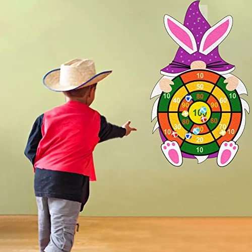 Easter Theme Dart Board Game Set, Gnome Party Board Games with 12 Stick