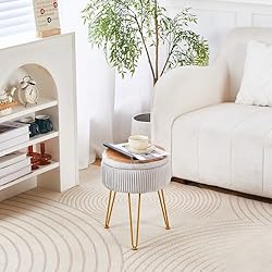 Cpintltr Velvet Foot Rest Stool Multipurpose