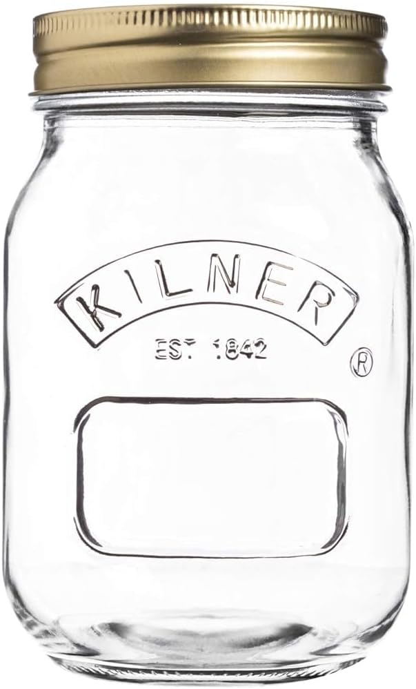 Kilner 0.5L Preserve Jar Round Glass Screw Top Lid 2-Piece Seal
