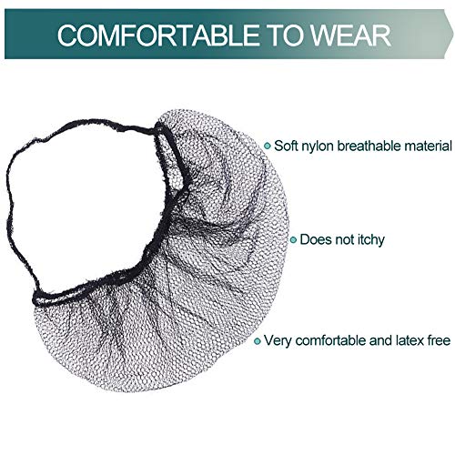100PCS Disposable Beard Protector Nets Covers, Comfortable Breathable Nylon Honeycomb Net for Fast Food Service Latex Free