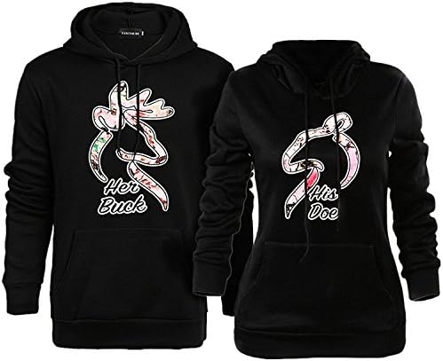 Matching His & Hers Couple Hoodie Cute Deer Printed Hooded Sweatshirt