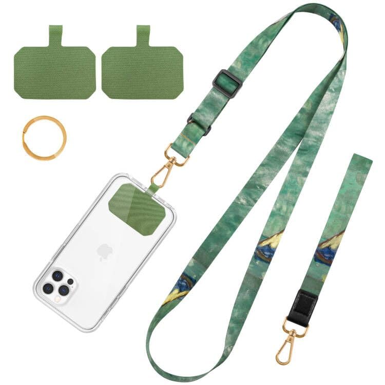 Cell Phone Lanyard, Crossbody Neck Lanyard, Hand Wrist Strap for Cell Mobile Phone,Key Chain, Card Holder,ID Badge, Shoulder Neck Strap for All Smartphones.Free 2×Pads and Metal Keyring