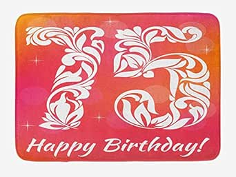 Alfombrilla de baño de 75 cumpleaños, número setenta y cinco con