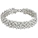 EVER FAITH Women's Round Full Cubic Zirconia Bridal Tennis Bracelet Clear Silver-Tone